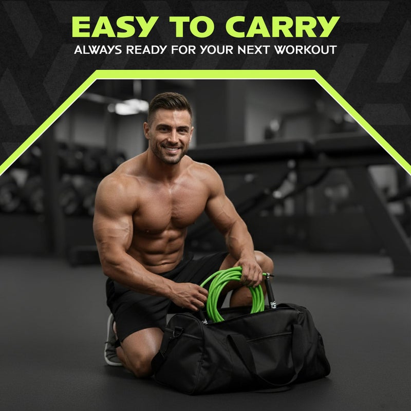 Rage Fitness R2 Jump Rope - Green PVC Training Rope with Speed Bearing Handles - Image 2